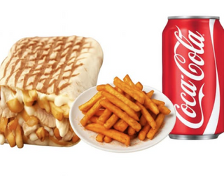 French taco con patatas y lata