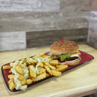 Hamburguesa Americana Con Papas