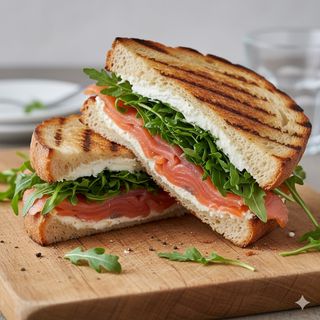 Salmone affumicato, philadelphia, rucola toast