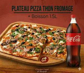 Plateau pizza thon fromage  / +boisson 1.5L
