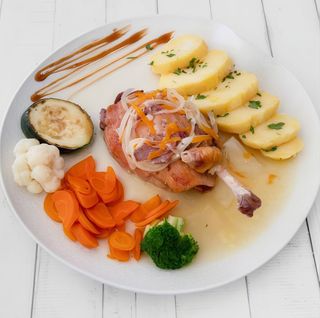 Muslos de pato asado