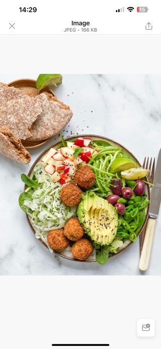 Falafel avocado salad
