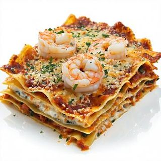 Lasaña de langostinos