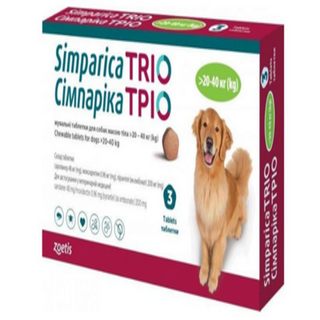 Сімпаріка ТРІО для собак 20-40кг, 1 таблетка