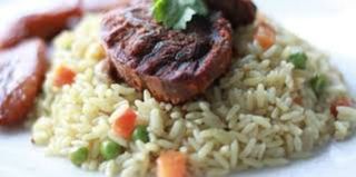 Fried rice + Plantain +Beef