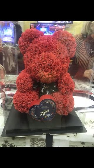 Teddy rose rosso con baci perugina