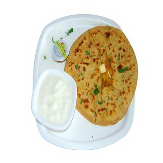 Batata Paratha com Iogurte