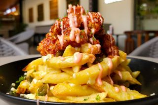 BBQ Chicken Balls - Loaded Fries