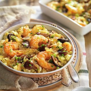 Huevos Revueltos Con Gambas Y Champiñones