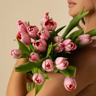 Ramo de 20 tulipanes rosas
