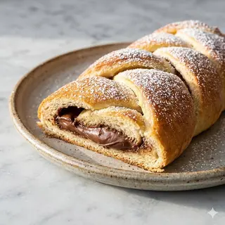 Treccia a scelta tra marmellata, crema pasticcera, Nutella o noci