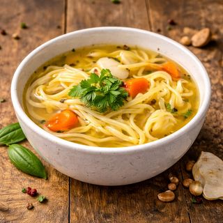 Rosół wołowy z makaronem