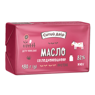 Масло солодковершкове Ситий двір екстра 82% (180г)