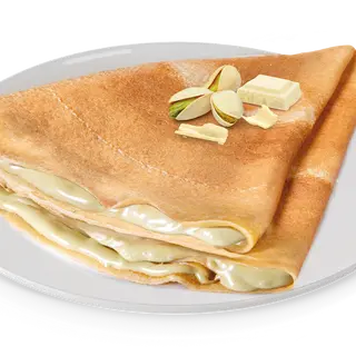 Crepes cu ciocolată albă și pastă de fistic