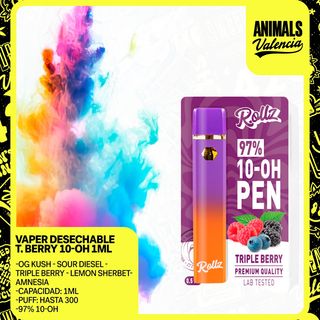 Vaper Desechable Triple Berry 10-OH 97% 1Ml