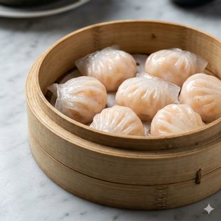 Dim sum gamberi cristalli