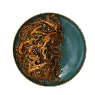 Удон с курицей с рисовой лапшой д