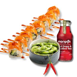 Salmon Symphony + Edamame + Bebida