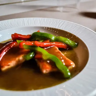 Salmone al curry verde