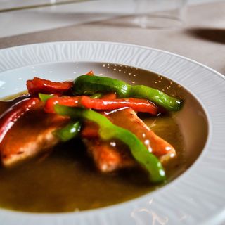 Salmone al curry verde