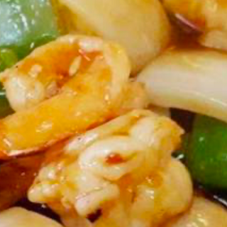 Gambas Con Bambu Y Seta China