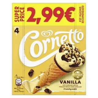 Cornetto Vainilla X4 90Ml - Promo.