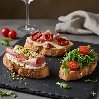 Tris di bruschette