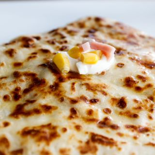 21.Clătită cu cremă de brânză, șuncă slabă, porumb