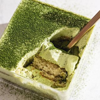 (senza zucchero )Matcha tiramisù no uova no alchool