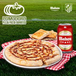 PomoMenú Pizza Gourmet Copa del Rey con Mahou