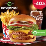 ორმაგი ვენდის ფლენთ ბურგერი ყველით კომბო