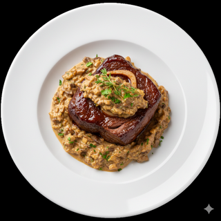 Carrillera De Ternera Al Oporto Con Salsa De Hongos (Ración)