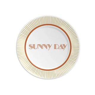 SUNNY DAY - Piatto in porcellana con scritta 16 cm