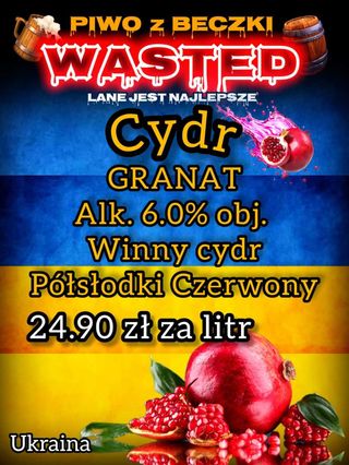 Cydr Granat alk.6% 1l