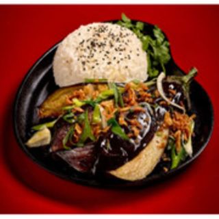 Berenjena a la plancha con arroz