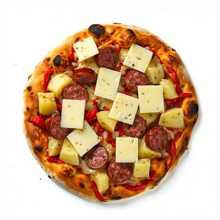 4. Salsiccia piccante, patate e mozzarella - un pezzo