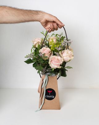 Little bag 6 rosas rosas San Valentín 