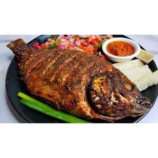 Oven grilled whole tilapia