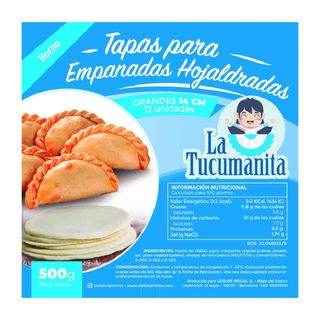 Tapas de empanadas La Tucumanita- Hojaldre/ Horno - 14Cm (4129)