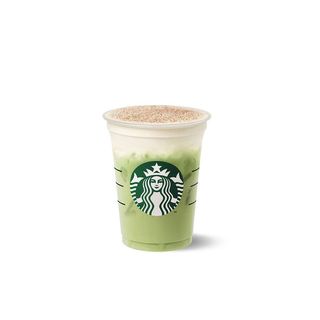 Gingerbread Cream Iced Matcha Latte