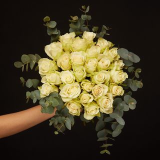 Pure White - buchet tradafiri albi 