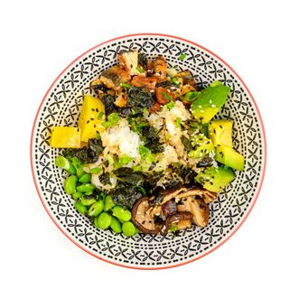 Bowl cu tipar, avocado, takuan, shiitake