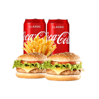 MENU 2 HAMBURGUESA , PATATA Y 2 LATA