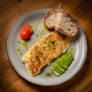 Tortilla francesa con queso Taleggio