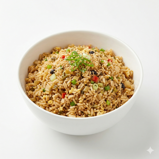 Arroz con verduras en salazón (梅菜炒饭)