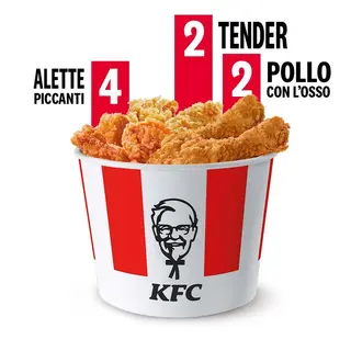 4 Alette Piccanti + 2 Tender Croccanti + 2 Pezzi di Pollo con l'osso