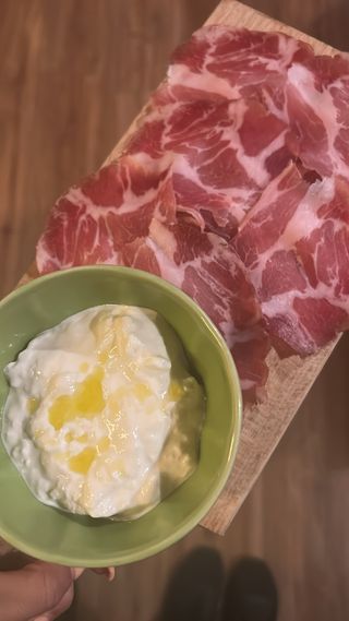 Capocollo di Martinafranca con stracciatella  