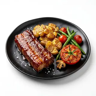 Costillas Con Verduras A La Plancha