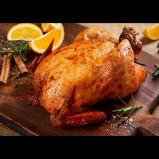 1/2 medio. Pollo asado + patatas fritas