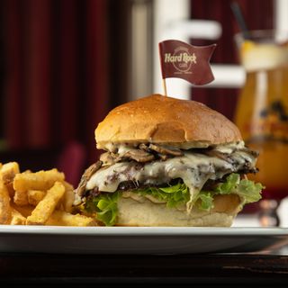 Swiss mushroom burger